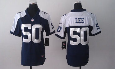 NEW women nfl jerseys dallas cowboys #50 lee thankgivings blue