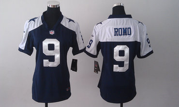 NEW women nfl jerseys dallas cowboys 9 Tony Romo thankgivings blue