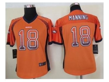 NEW women nfl jerseys denver broncos #18 peyton manning orange(Elite drift fashion)