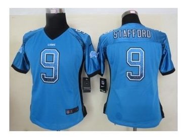 NEW women nfl jerseys detroit lions #9 stafford blue(Elite drift fashion)
