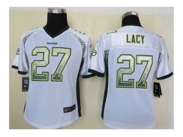 NEW women nfl jerseys green bay packers #27 eddie lacy white(Elite drift fashion)