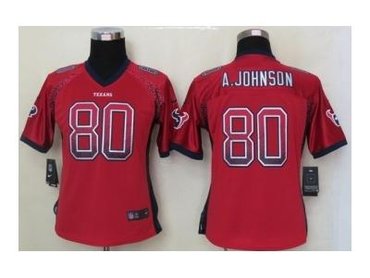 NEW women nfl jerseys houston texans #80 a.johnson red(Elite drift fashion)