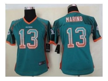 NEW women nfl jerseys miami dolphins #13 dan marino green(Elite drift fashion)