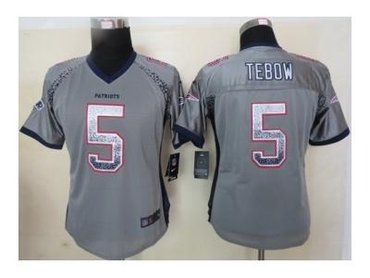 NEW women nfl jerseys new england patriots #5 tebow grey(Elite drift fashion)