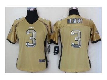 NEW women nfl jerseys new orleans saints #3 bobby hebert gold(Elite drift fashion)