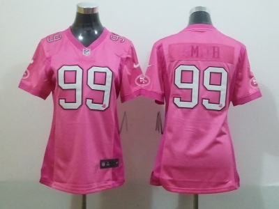 NEW women san francisco 49ers #99 Aldon Smith pink jerseys(2012 love)