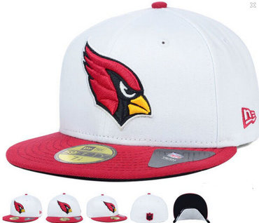 NFL Arizona Cardinals White Fitted Hats--60