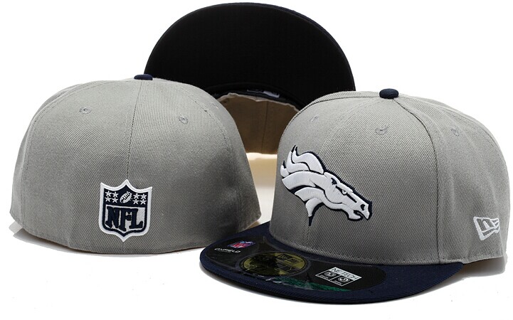 NFL Broncos grey fitted hat