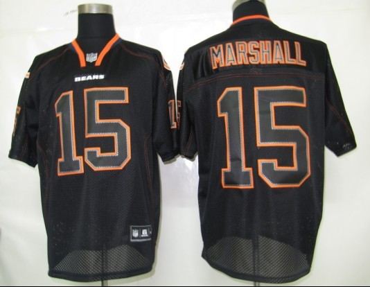 NFL Chicago Bears 15 Marshall Lights Out Black Jerseys NFL Chicago Bears 15 Marshall Lights Out Black Jerseys