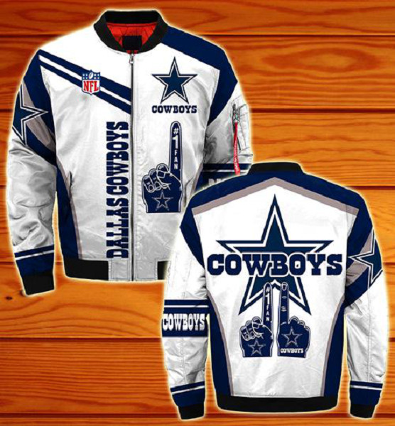 NFL Dallas Cowboys Sublimated Fashion 3D Fullzip Jacket_副本