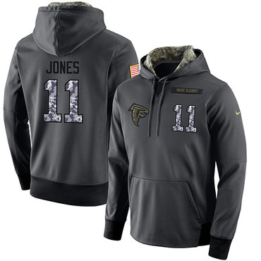 NFL Men's Nike Atlanta Falcons #11 Julio Jones Stitched Black Anthracite Salute to Service Player Performance Hoodie NFL Men's Nike Atlanta Falcons #11 Julio Jones Stitched Black Anthracite Salute to Service Player Performance Hoodie