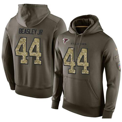 NFL Men's Nike Atlanta Falcons #44 Vic Beasley Jr Stitched Green Olive Salute To Service KO Performance Hoodie NFL Men's Nike Atlanta Falcons #44 Vic Beasley Jr Stitched Green Olive Salute To Service KO Performance Hoodie