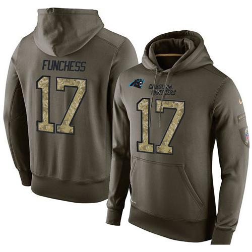 NFL Men's Nike Carolina Panthers #17 Devin Funchess Stitched Green Olive Salute To Service KO Performance Hoodie NFL Men's Nike Carolina Panthers #17 Devin Funchess Stitched Green Olive Salute To Service KO Performance Hoodie