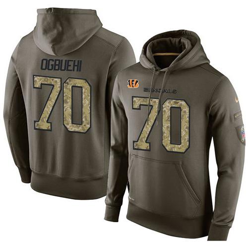 NFL Men's Nike Cincinnati Bengals #70 Cedric Ogbuehi Stitched Green Olive Salute To Service KO Performance Hoodie NFL Men's Nike Cincinnati Bengals #70 Cedric Ogbuehi Stitched Green Olive Salute To Service KO Performance Hoodie