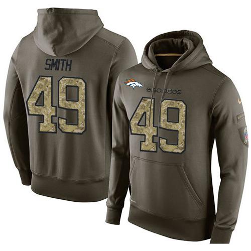 NFL Men's Nike Denver Broncos #49 Dennis Smith Stitched Green Olive Salute To Service KO Performance Hoodie NFL Men's Nike Denver Broncos #49 Dennis Smith Stitched Green Olive Salute To Service KO Performance Hoodie