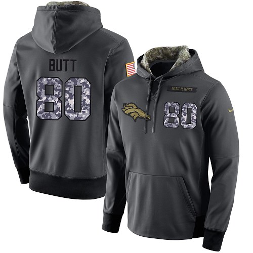 NFL Men's Nike Denver Broncos #80 Jake Butt Stitched Black Anthracite Salute to Service Player Performance Hoodie NFL Men's Nike Denver Broncos #80 Jake Butt Stitched Black Anthracite Salute to Service Player Performance Hoodie