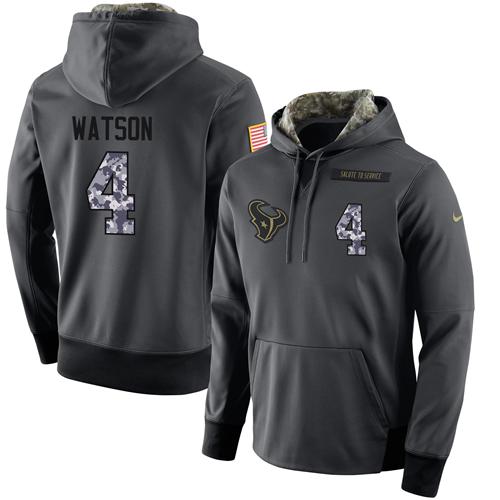 NFL Men's Nike Houston Texans #4 Deshaun Watson Stitched Black Anthracite Salute to Service Player Performance Hoodie NFL Men's Nike Houston Texans #4 Deshaun Watson Stitched Black Anthracite Salute to Service Player Performance Hoodie