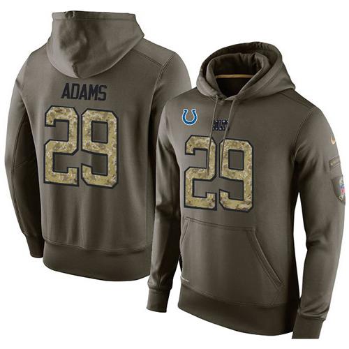 NFL Men's Nike Indianapolis Colts #29 Mike Adams Stitched Green Olive Salute To Service KO Performance Hoodie NFL Men's Nike Indianapolis Colts #29 Mike Adams Stitched Green Olive Salute To Service KO Performance Hoodie