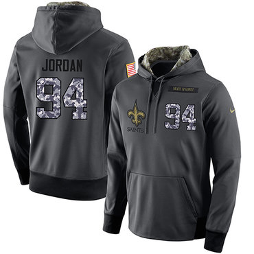 NFL Men's Nike New Orleans Saints #94 Cameron Jordan Stitched Black Anthracite Salute to Service Player Performance Hoodie NFL Men's Nike New Orleans Saints #94 Cameron Jordan Stitched Black Anthracite Salute to Service Player Performance Hoodie