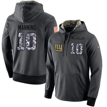 NFL Men's Nike New York Giants #10 Eli Manning Stitched Black Anthracite Salute to Service Player Performance Hoodie NFL Men's Nike New York Giants #10 Eli Manning Stitched Black Anthracite Salute to Service Player Performance Hoodie