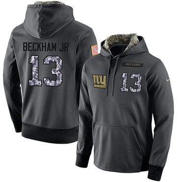 NFL Men's Nike New York Giants #13 Odell Beckham Jr Stitched Black Anthracite Salute to Service Player Performance Hoodie NFL Men's Nike New York Giants #13 Odell Beckham Jr Stitched Black Anthracite Salute to Service Player Performance Hoodie