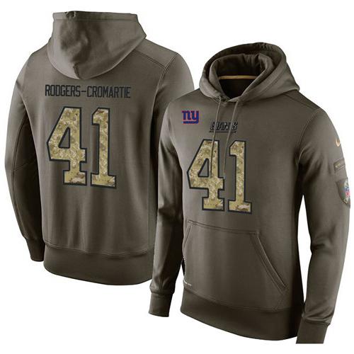 NFL Men's Nike New York Giants #41 Dominique Rodgers-Cromartie Stitched Green Olive Salute To Service KO Performance Hoodie NFL Men's Nike New York Giants #41 Dominique Rodgers-Cromartie Stitched Green Olive Salute To Service KO Performance Hoodie