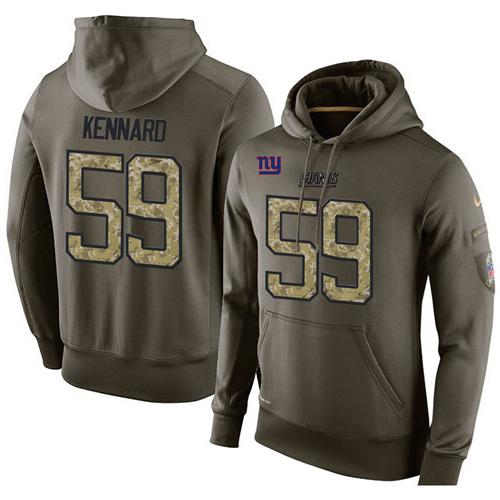 NFL Men's Nike New York Giants #59 Devon Kennard Stitched Green Olive Salute To Service KO Performance Hoodie NFL Men's Nike New York Giants #59 Devon Kennard Stitched Green Olive Salute To Service KO Performance Hoodie