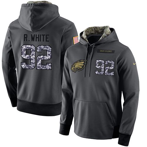 NFL Men's Nike Philadelphia Eagles #92 Reggie White Stitched Black Anthracite Salute to Service Player Performance Hoodie NFL Men's Nike Philadelphia Eagles #92 Reggie White Stitched Black Anthracite Salute to Service Player Performance Hoodie