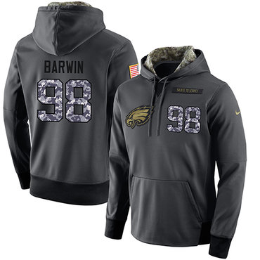 NFL Men's Nike Philadelphia Eagles #98 Connor Barwin Stitched Black Anthracite Salute to Service Player Performance Hoodie NFL Men's Nike Philadelphia Eagles #98 Connor Barwin Stitched Black Anthracite Salute to Service Player Performance Hoodie