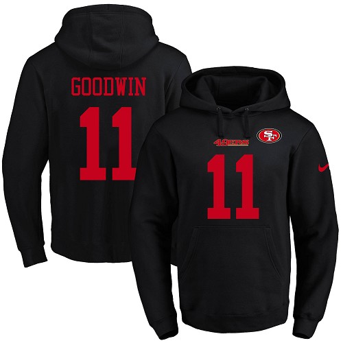NFL Men's Nike San Francisco 49ers #11 Marquise Goodwin Black Name & Number Pullover Hoodie