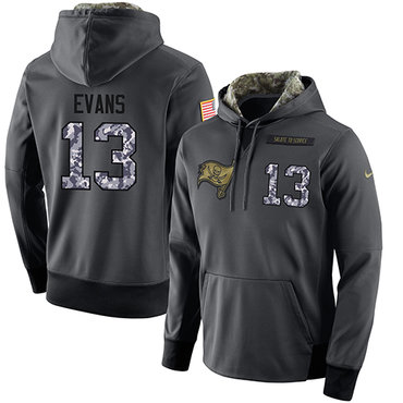 NFL Men's Nike Tampa Bay Buccaneers #13 Mike Evans Stitched Black Anthracite Salute to Service Player Performance Hoodie NFL Men's Nike Tampa Bay Buccaneers #13 Mike Evans Stitched Black Anthracite Salute to Service Player Performance Hoodie