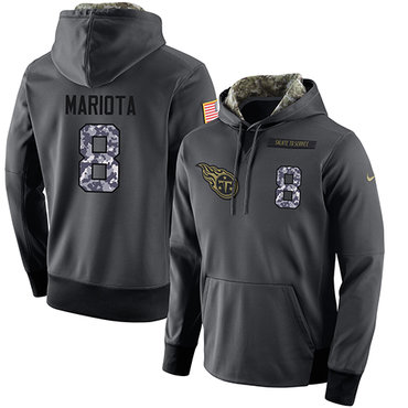 NFL Men's Nike Tennessee Titans #8 Marcus Mariota Stitched Black Anthracite Salute to Service Player Performance Hoodie NFL Men's Nike Tennessee Titans #8 Marcus Mariota Stitched Black Anthracite Salute to Service Player Performance Hoodie