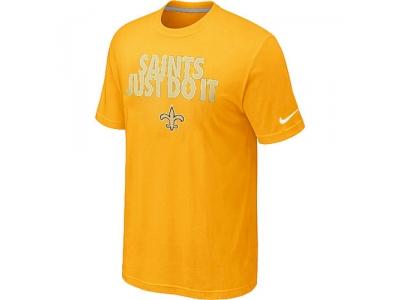 NFL New Orleans Saints Just Do It Yellow T-Shirt NFL New Orleans Saints Just Do It Yellow T-Shirt