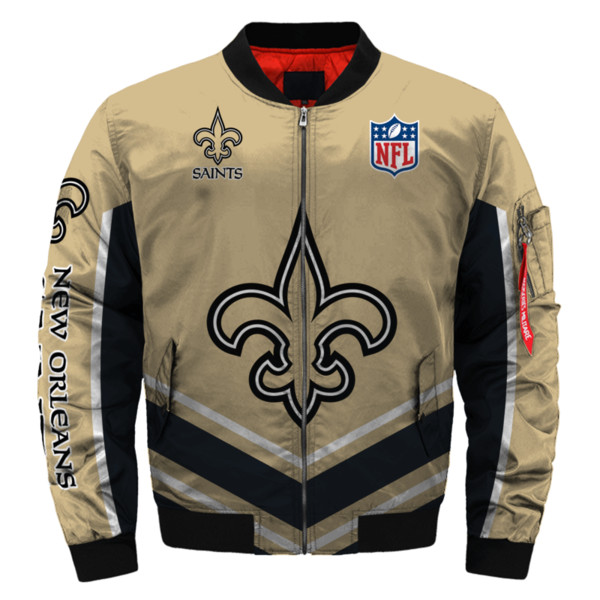 NFL New Orleans Saints Sublimated Fashion 3D Fullzip Jacket-3