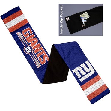 NFL New York Giants Jersey Scarf With Zip Pocket NFL New York Giants Jersey Scarf With Zip Pocket