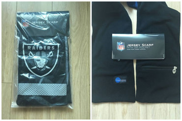 NFL Oakland Raiders Jersey Scarf With Zip Pocket NFL Oakland Raiders Jersey Scarf With Zip Pocket