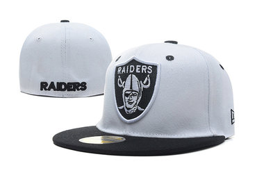NFL Oakland Raiders White Fitted Hats