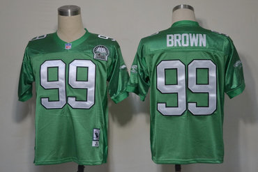 NFL Philadelphia Eagle 99 Brown Throwback Green Jerseys