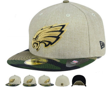 NFL Philadelphia Eagles Cream Fitted Hats--60