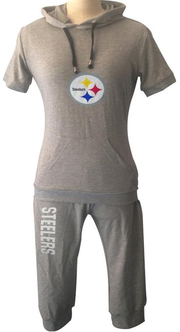 NFL Pittsburgh Steelers women's Hooded sport suit Grey NFL Pittsburgh Steelers women's Hooded sport suit Grey