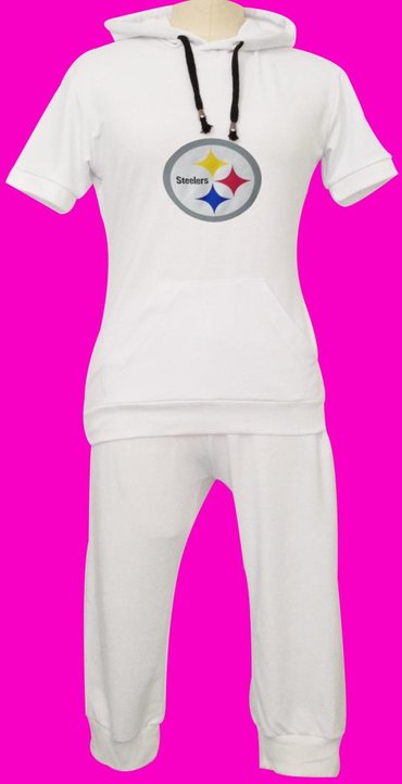 NFL Pittsburgh Steelers women's Hooded sport suit White NFL Pittsburgh Steelers women's Hooded sport suit White