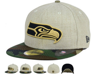 NFL Seattle Seahawks Cream Fitted Hats--60