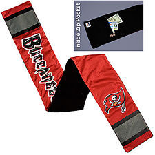 NFL Tampa Bay Buccaneers Jersey Scarf With Zip Pocket NFL Tampa Bay Buccaneers Jersey Scarf With Zip Pocket