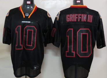 NFL NFL Washington Red Skins 10 Griffin III Lights Out Black Jerseys