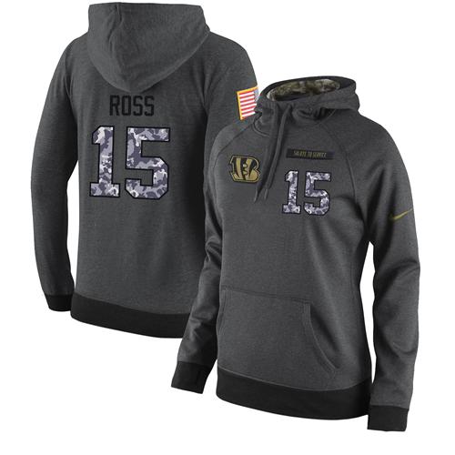 NFL Women's Nike Cincinnati Bengals #15 John Ross Stitched Black Anthracite Salute to Service Player Performance Hoodie NFL Women's Nike Cincinnati Bengals #15 John Ross Stitched Black Anthracite Salute to Service Player Performance Hoodie
