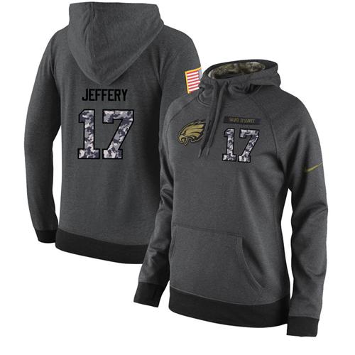 NFL Women's Nike Philadelphia Eagles #17 Alshon Jeffery Stitched Black Anthracite Salute to Service Player Performance Hoodie NFL Women's Nike Philadelphia Eagles #17 Alshon Jeffery Stitched Black Anthracite Salute to Service Player Performance Hoodie