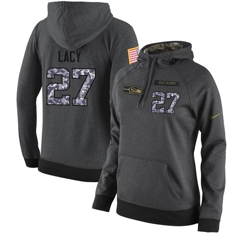 NFL Women's Nike Seattle Seahawks #27 Eddie Lacy Stitched Black Anthracite Salute to Service Player Performance Hoodie NFL Women's Nike Seattle Seahawks #27 Eddie Lacy Stitched Black Anthracite Salute to Service Player Performance Hoodie
