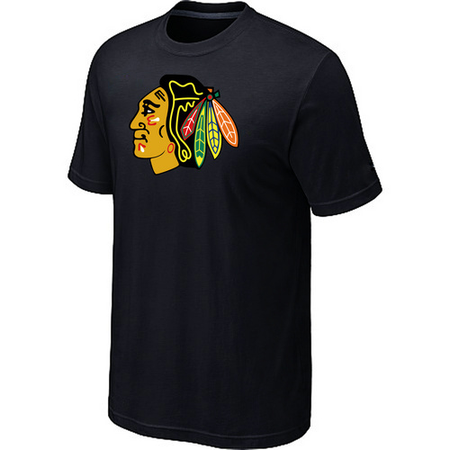 NHL Chicago Blackhawks Big & Tall Logo Black T-Shirt NHL Chicago Blackhawks Big & Tall Logo Black T-Shirt