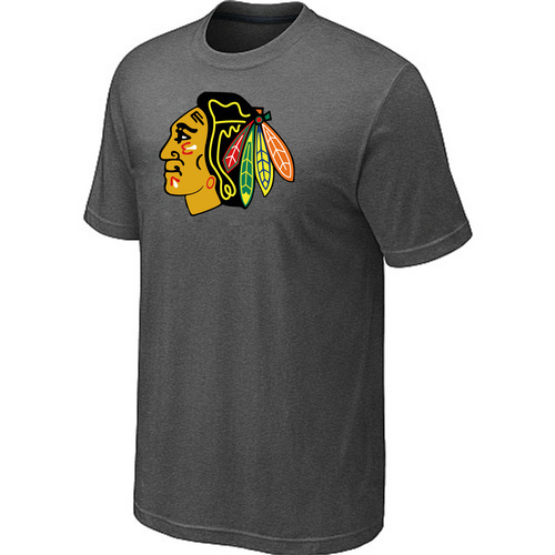 NHL Chicago Blackhawks Big & Tall Logo D.Grey T-Shirt NHL Chicago Blackhawks Big & Tall Logo D.Grey T-Shirt