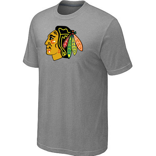 NHL Chicago Blackhawks Big & Tall Logo L.Grey T-Shirt NHL Chicago Blackhawks Big & Tall Logo L.Grey T-Shirt